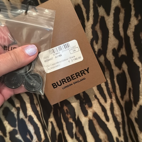 BURBERRY BRIDSTOW BLACK GABARDINE COTTON TRENCH COAT LEOPARD PRINTED LINING US 4 - Picture 14 of 15